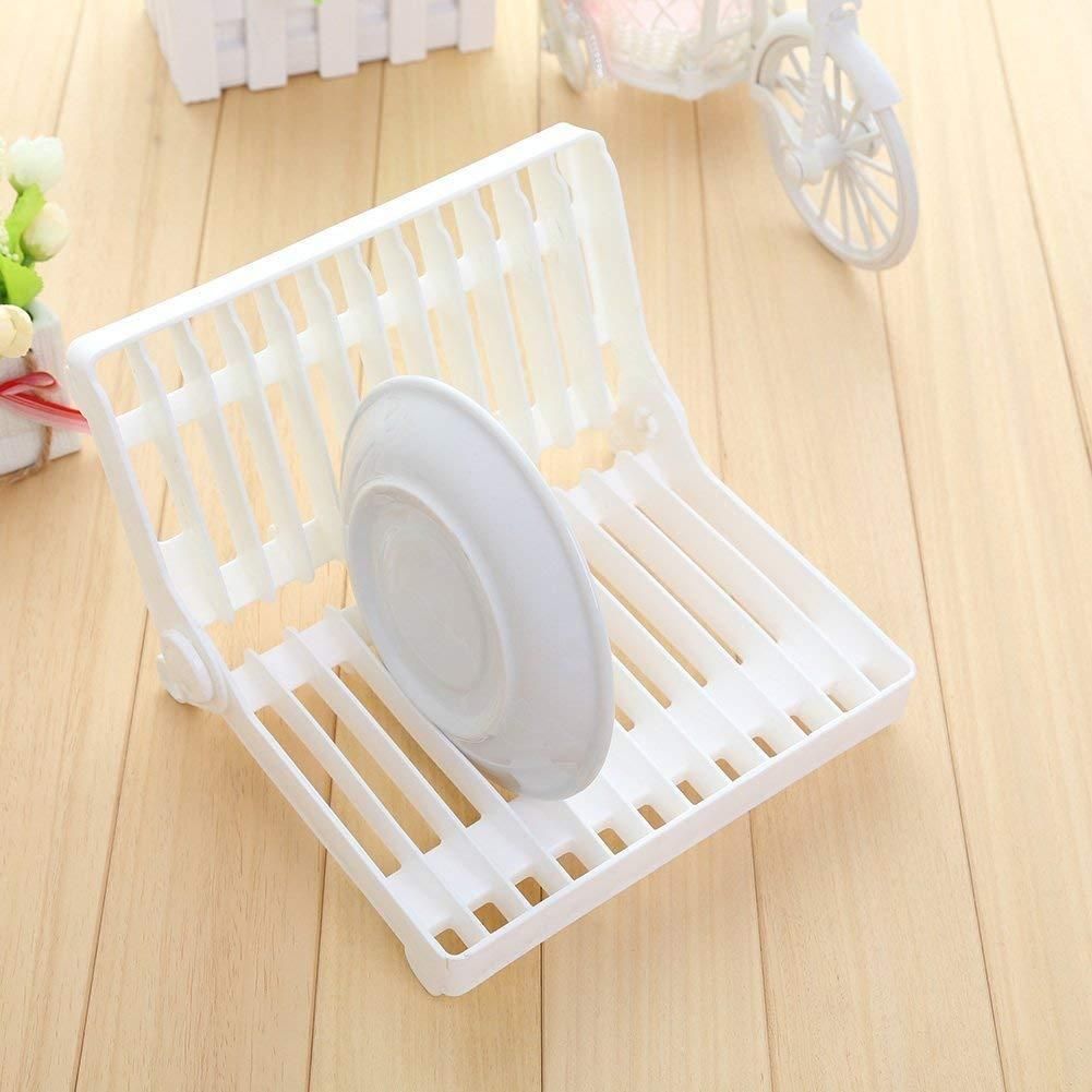 Nerrdy Folding Plastic Kitchen Dish Rack Stand for Kitchen, Multi Color- 1 Piece
