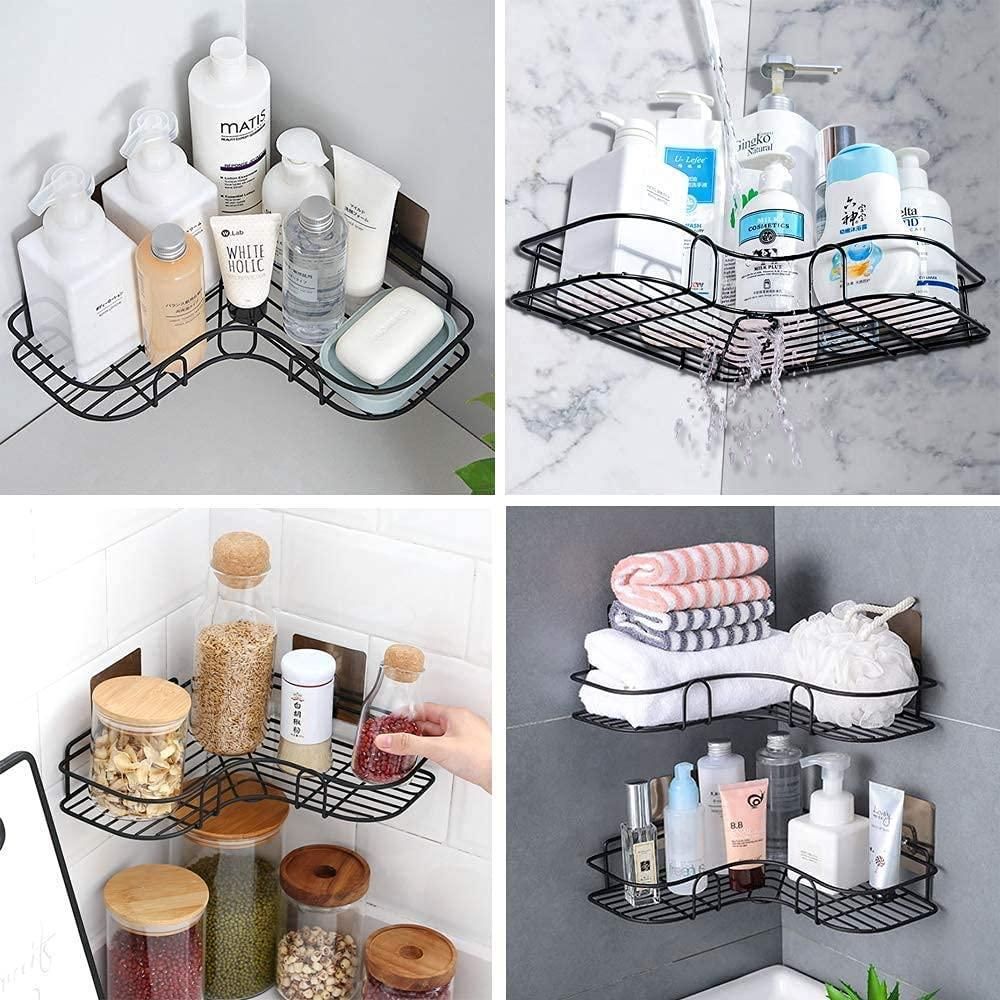 Nerrdy Metal Bathroom Corner Rack Storage Shelves
